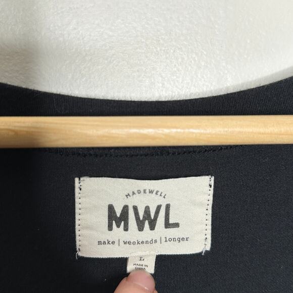 MADEWELL MWL Breeze Drawstring Jumpsuit Black Sz L {3A14} - Picture 5 of 9